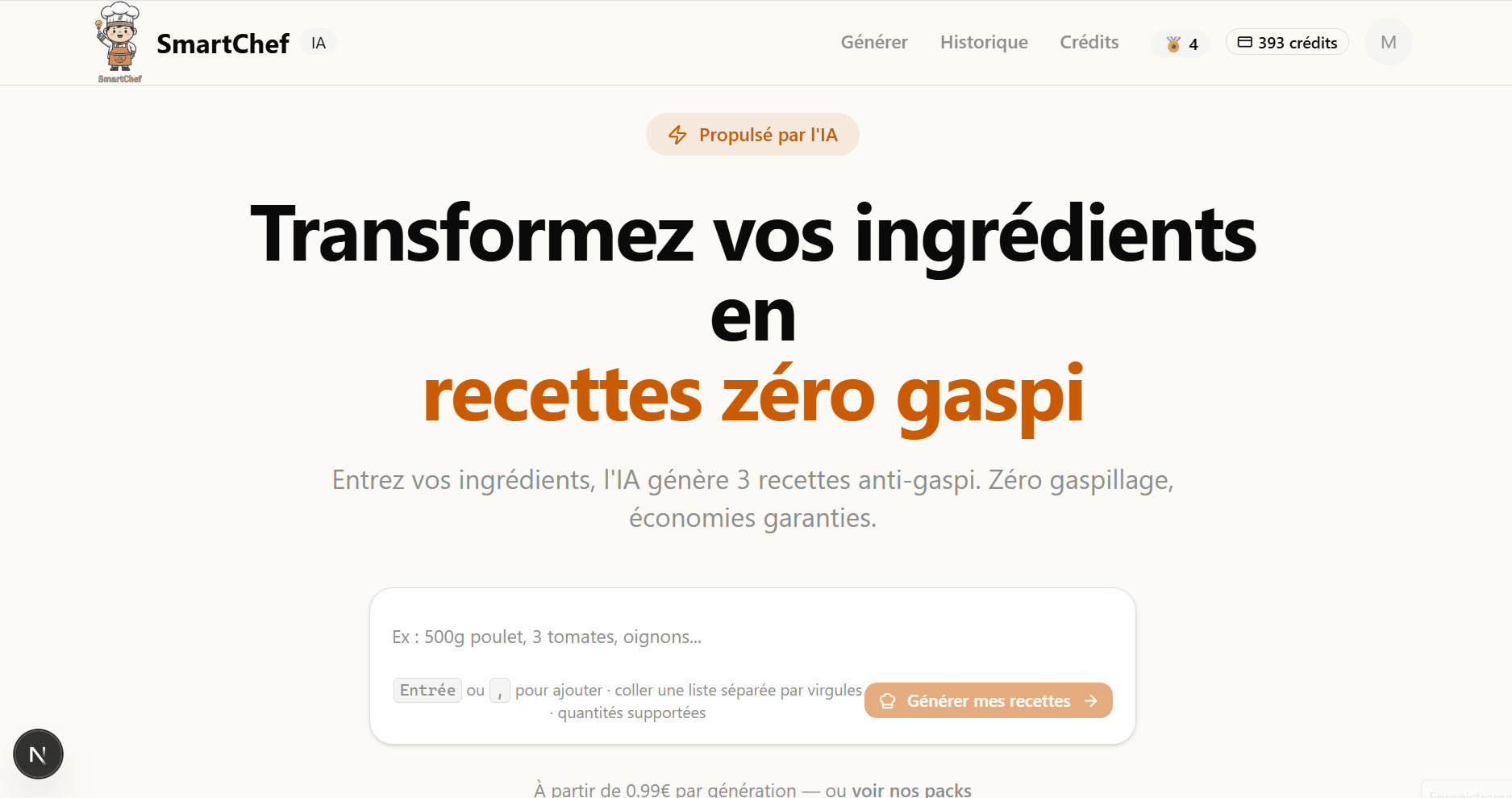 Démonstration SmartChef IA